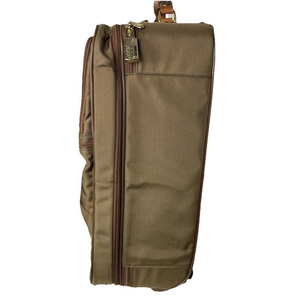 Hartmann Expandable 22" Carry On Suitcase Wheels/Rolling Leather Trim Luggage - Picture 5 of 16